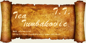 Tea Tumbaković vizit kartica